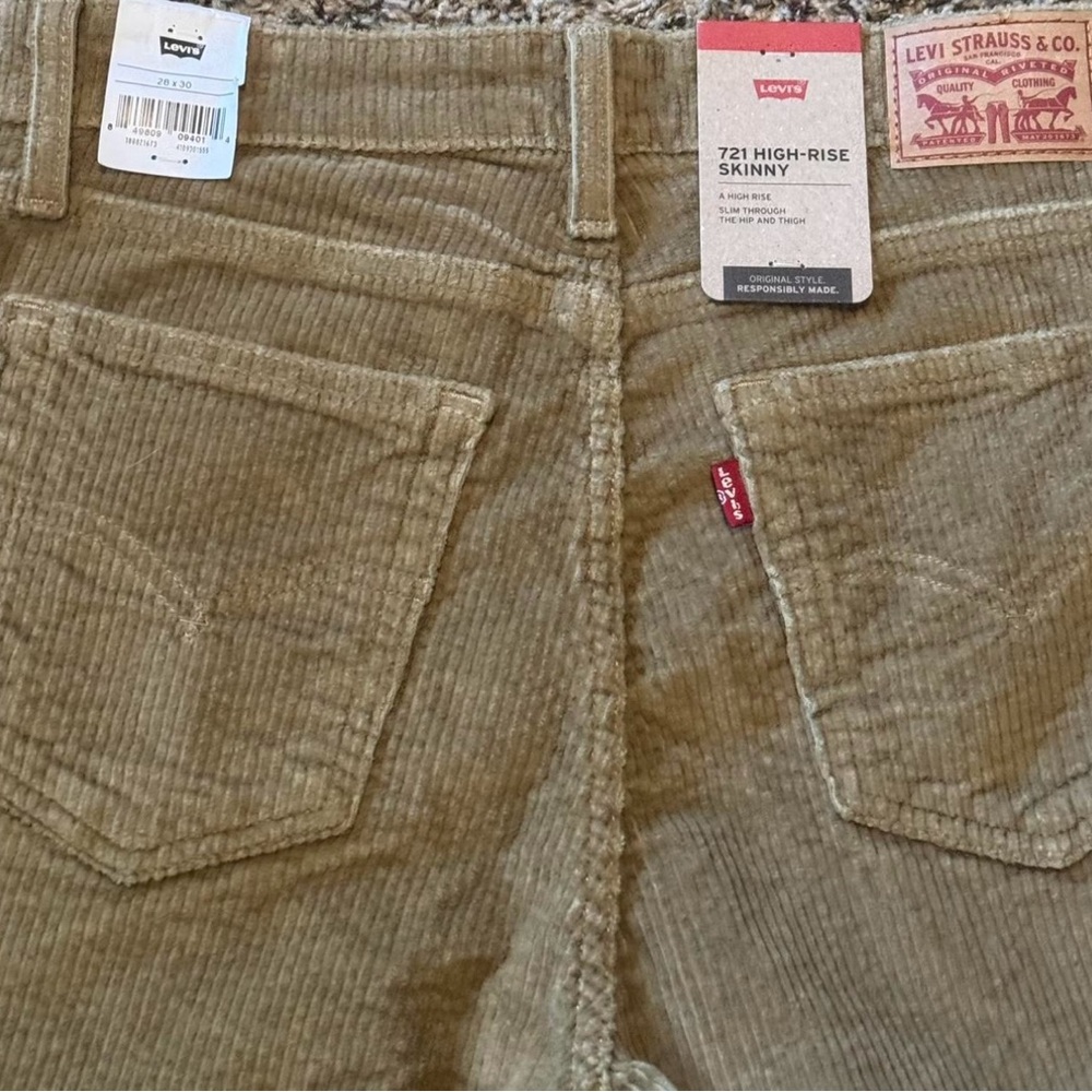Levis Mens Corduroy Pants 28x30 Irregular Brown/Tan - Picture 2 of 7